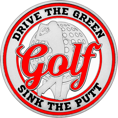 Red "Golf" with Red Outer Circular Borders
